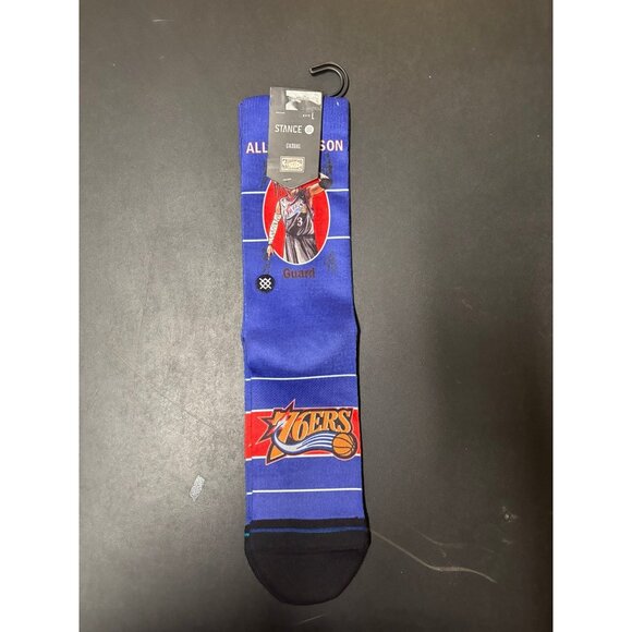 Stance Allen Iverson Philadelphia 76ers socks size large crew casual size large - Picture 2 of 6